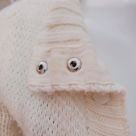 H&M Mid Length Ribbed Knit Cardigan- Wool Blend in Cream- Size 4 - Picture 8 of 13